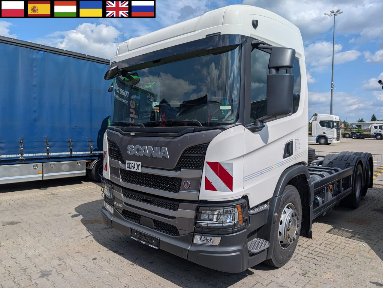 SCANIA P 340 B6x2*4NA / chassis frame / steering axle / CNG / large cab / 8 units - Kabiinišassiiga veoauto: pilt 1 SCANIA P 340 B6x2*4NA / chassis frame / steering axle / CNG / large cab / 8 units - Kabiinišassiiga veoauto: pilt 1