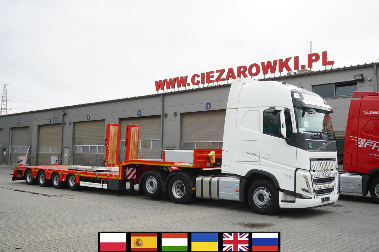 VOLVO FH 500 6 × 2 Globetrotter XL / 2023 / 114 thousand km / Brand-new low-loader Kässbohrer LB3E semi-trailer - Treilerveoauto: pilt 1 VOLVO FH 500 6 × 2 Globetrotter XL / 2023 / 114 thousand km / Brand-new low-loader Kässbohrer LB3E semi-trailer - Treilerveoauto: pilt 1