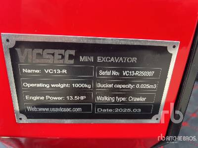 VICSEC VC13-R Mini Pelle (Non Utilise) (Unused) - Miniekskavaator: pilt 5 VICSEC VC13-R Mini Pelle (Non Utilise) (Unused) - Miniekskavaator: pilt 5