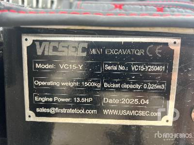 VICSEC VC15-Y Mini Pelle (Non Utilise) (Unused) - Miniekskavaator: pilt 5 VICSEC VC15-Y Mini Pelle (Non Utilise) (Unused) - Miniekskavaator: pilt 5