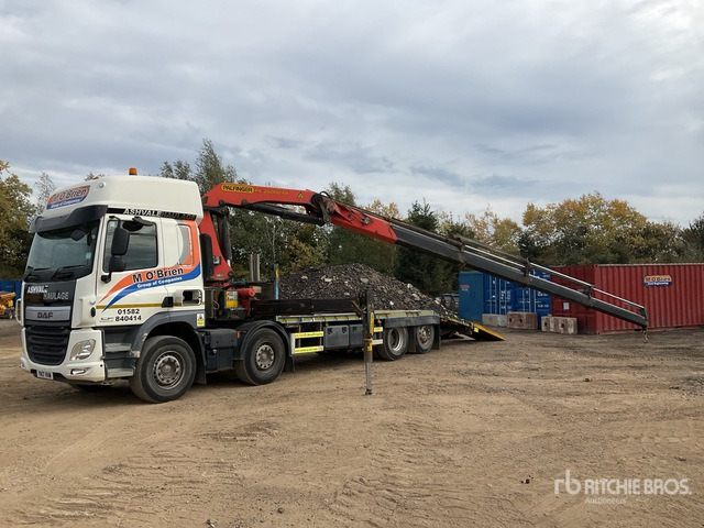 2017 DAF 8x2 Twin-Steer Sleeper Flatbed Truck with Crane - Madelveok/ Platvormveok, Kraanaga veoauto: pilt 1 2017 DAF 8x2 Twin-Steer Sleeper Flatbed Truck with Crane - Madelveok/ Platvormveok, Kraanaga veoauto: pilt 1
