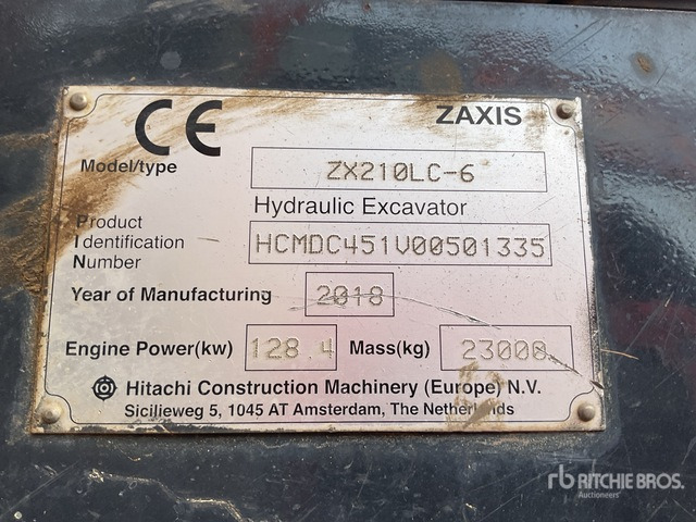2018 Hitachi ZX210LC-6 Tracked Excavator - Lintekskavaator: pilt 3 2018 Hitachi ZX210LC-6 Tracked Excavator - Lintekskavaator: pilt 3