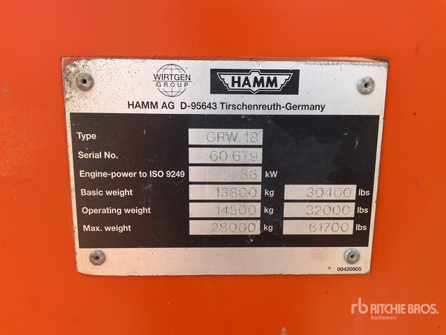 2003 Hamm GRW18 8 Wheel Pneumatic Roller - Pneumaatiline teerull: pilt 2 2003 Hamm GRW18 8 Wheel Pneumatic Roller - Pneumaatiline teerull: pilt 2