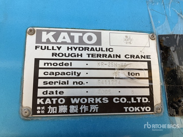 2005 Kato KR-25 4x4x4 Rough Terrain Crane - Hooldusniiduk/ Multšer: pilt 1 2005 Kato KR-25 4x4x4 Rough Terrain Crane - Hooldusniiduk/ Multšer: pilt 1