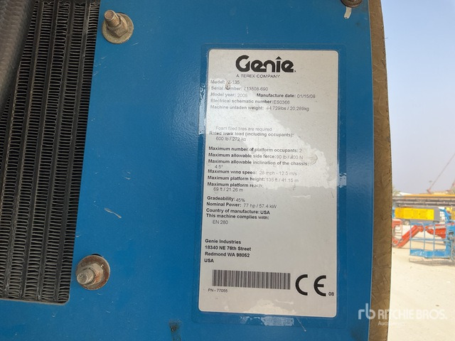 2008 Genie Z-135 4WD Diesel Articulating Boom Lift - Liigendpoom: pilt 3 2008 Genie Z-135 4WD Diesel Articulating Boom Lift - Liigendpoom: pilt 3