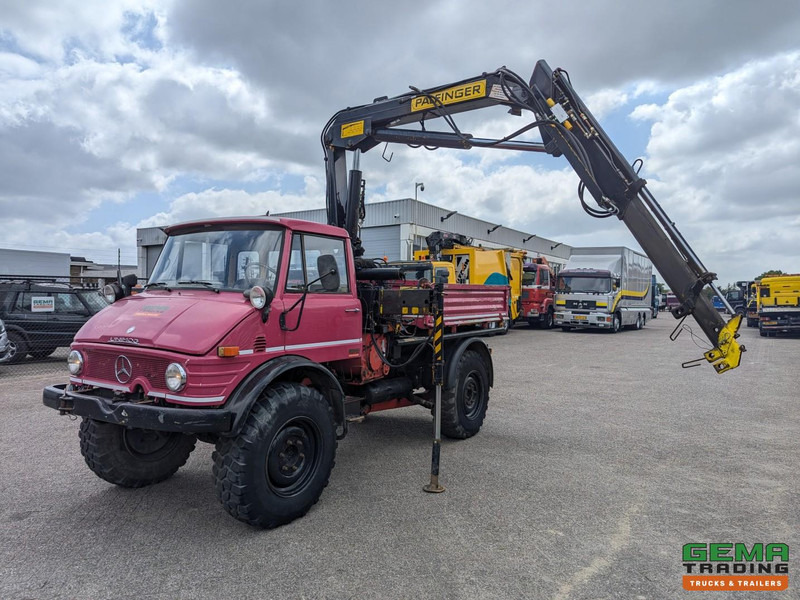 Unimog 416/U1100 4x4 - Hiab PK4600A - Open laadbak - Lier - Vangmuil/trekhaak - Mercedes Benz - Kraanaga veoauto: pilt 1 Unimog 416/U1100 4x4 - Hiab PK4600A - Open laadbak - Lier - Vangmuil/trekhaak - Mercedes Benz - Kraanaga veoauto: pilt 1