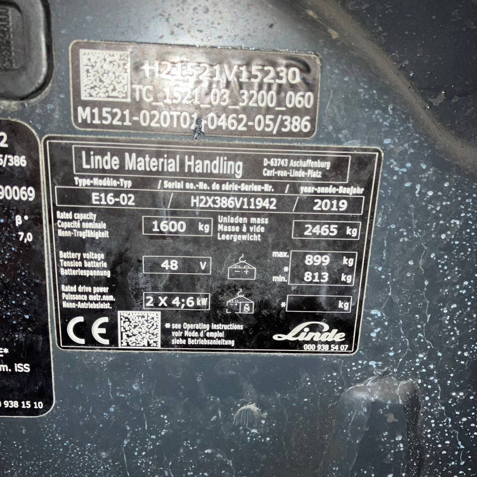 Linde E16 (386-02) EVO - Elektritõstuk: pilt 4 Linde E16 (386-02) EVO - Elektritõstuk: pilt 4