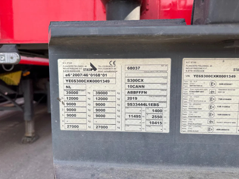 Kallur-poolhaagis Stas S300CX 58m3 Alcoa SAF Klep/Deuren combi top condition 6340kg: pilt 13