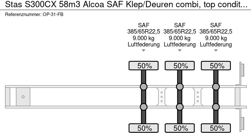Stas S300CX 58m3 Alcoa SAF Klep/Deuren combi, top condition 6350KG liising Stas S300CX 58m3 Alcoa SAF Klep/Deuren combi, top condition 6350KG: pilt 20