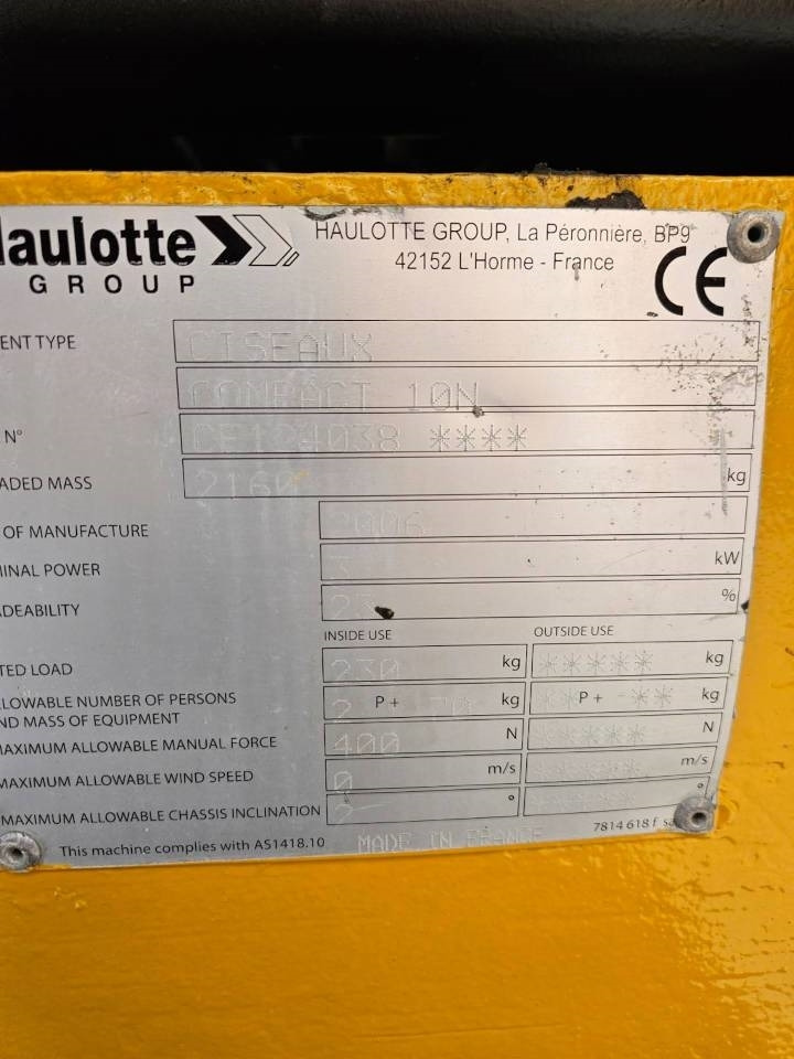 Haulotte Compact 10 N - Käärlift: pilt 5 Haulotte Compact 10 N - Käärlift: pilt 5