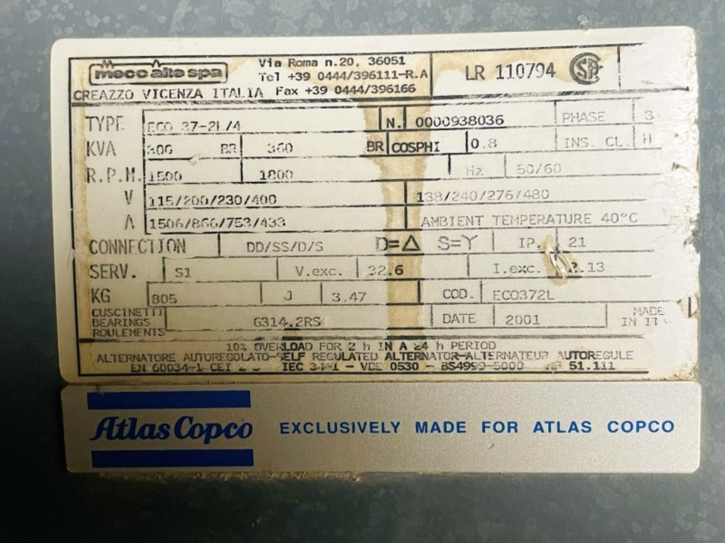 Atlas Copco QAS 338GD (4080) - Generaatorikomplekt: pilt 3 Atlas Copco QAS 338GD (4080) - Generaatorikomplekt: pilt 3