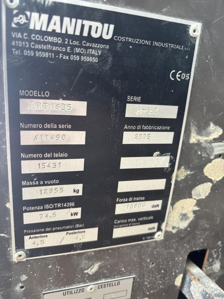 Manitou MRT1635 - Teleskooplaadur: pilt 4 Manitou MRT1635 - Teleskooplaadur: pilt 4