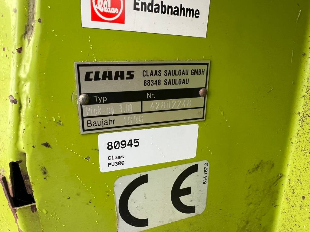 Saagikoristusmasina lisa Claas PU 300 Gras pickup: pilt 8