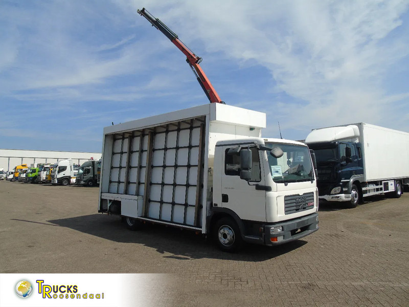 MAN TGL 8.180 + PALFINGER + GLASS TRUCK + MANUAL - Veoauto, Kraanaga veoauto: pilt 1 MAN TGL 8.180 + PALFINGER + GLASS TRUCK + MANUAL - Veoauto, Kraanaga veoauto: pilt 1