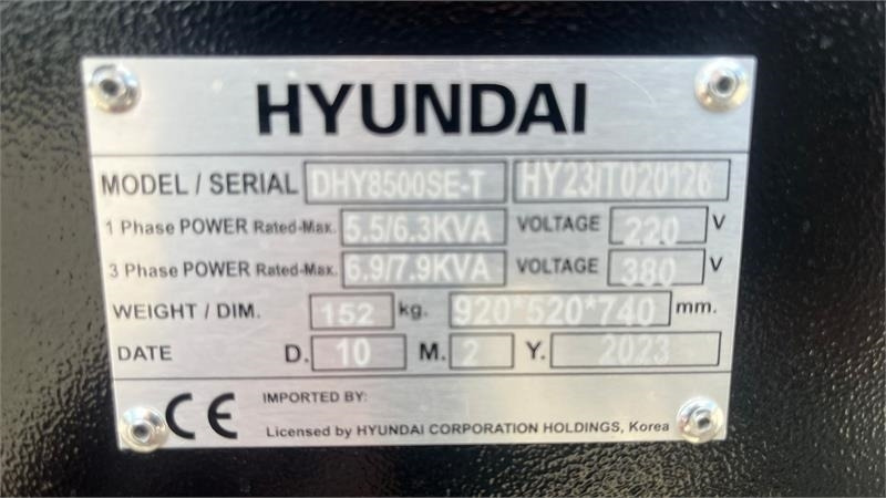 Generaatorikomplekt Hyundai DHY8500SE-T 7,0kW diesel: pilt 8