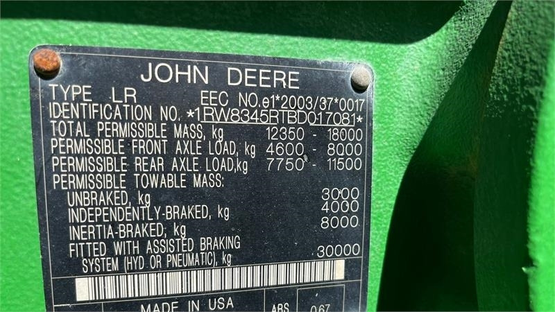 John Deere 8345R Med frontlift - Traktor: pilt 2 John Deere 8345R Med frontlift - Traktor: pilt 2