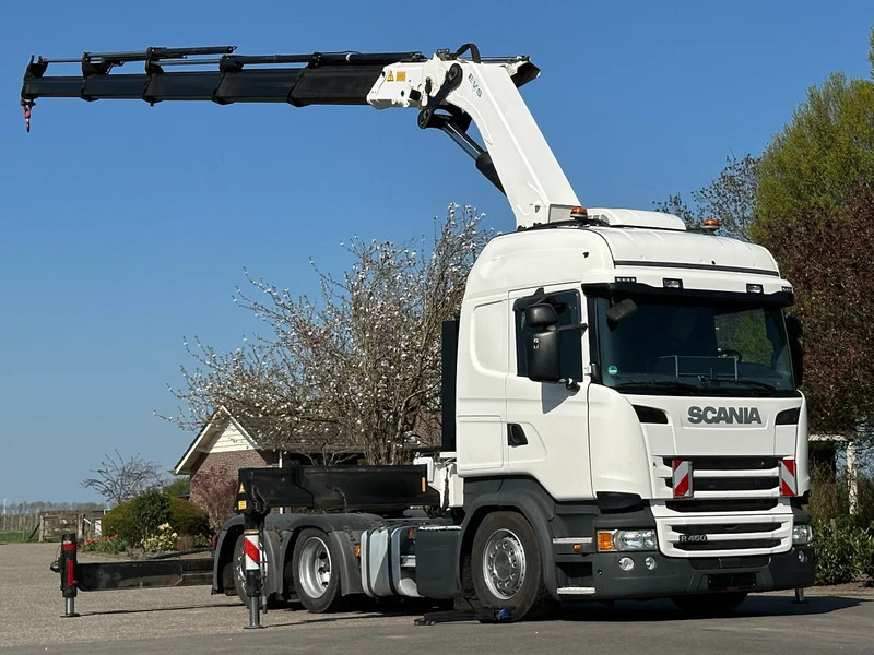 Scania R450 6x2 !!TRACTOR!!!CRANE/GRUE/HMF 50TM!!TOP!EURO6!! - Sadulveok: pilt 1 Scania R450 6x2 !!TRACTOR!!!CRANE/GRUE/HMF 50TM!!TOP!EURO6!! - Sadulveok: pilt 1