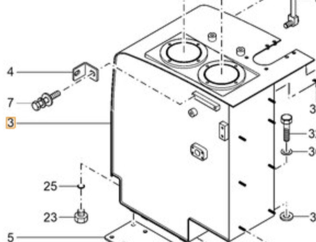Case 3LM9-07010 - Hüdrauliline paak - Ehitusmasinad: pilt 1 Case 3LM9-07010 - Hüdrauliline paak - Ehitusmasinad: pilt 1