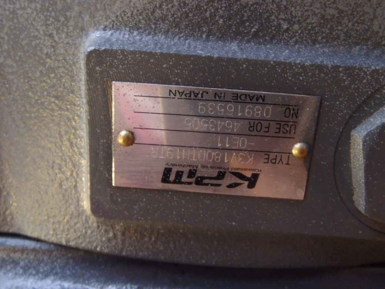 Kawasaki K3V180DTH19TR-OE11 - 4643505 - Hüdrauliline pump - Ehitusmasinad: pilt 3 Kawasaki K3V180DTH19TR-OE11 - 4643505 - Hüdrauliline pump - Ehitusmasinad: pilt 3