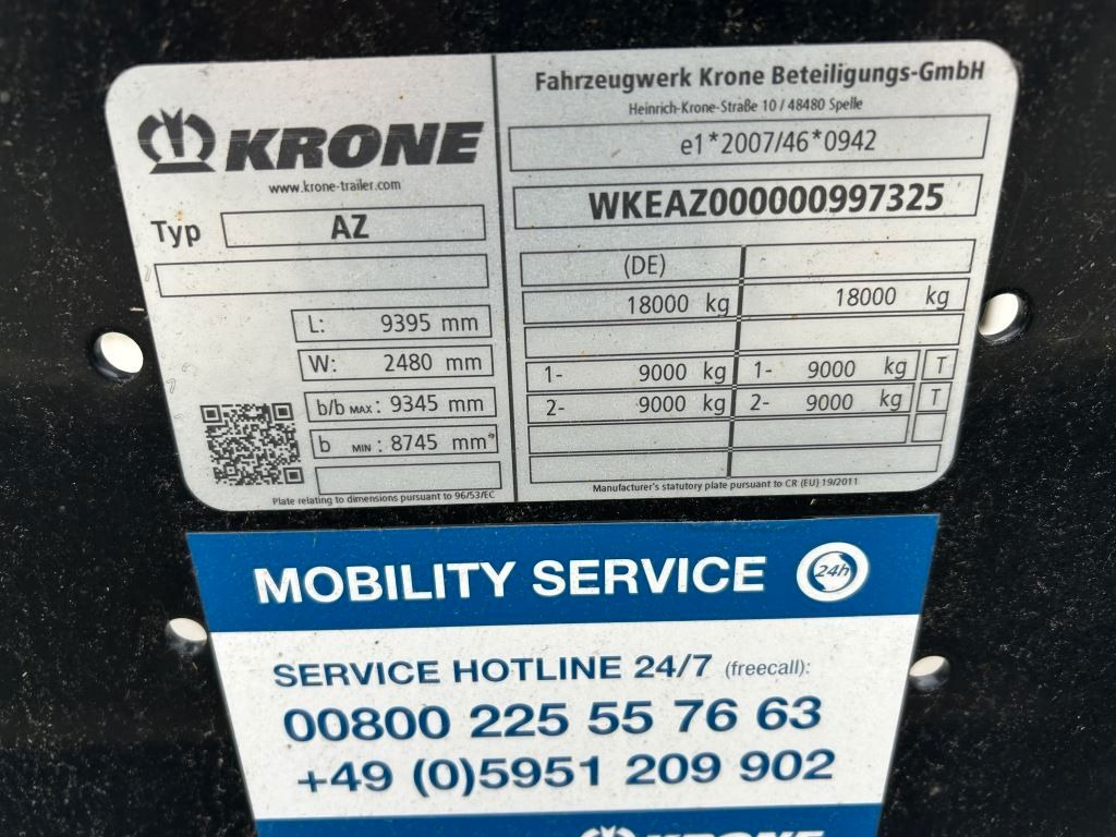 Krone 2 Achswechselfahrgestell, Typ: AZW 18 eL3B9 - Konteinerveduk/ Tõstuk järelhaagis: pilt 4 Krone 2 Achswechselfahrgestell, Typ: AZW 18 eL3B9 - Konteinerveduk/ Tõstuk järelhaagis: pilt 4