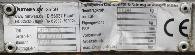 DURWEN DRPK 45 C - Kahvlid - Materjali käitlemise seade: pilt 5 DURWEN DRPK 45 C - Kahvlid - Materjali käitlemise seade: pilt 5