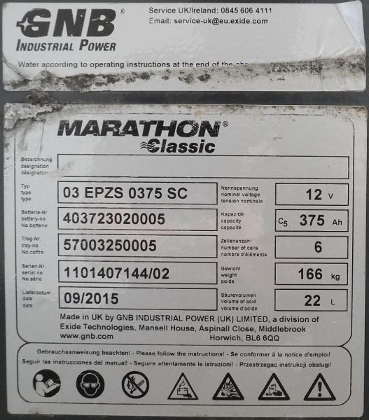GNB 24 Volt 3 PzS 375 Ah - Aku: pilt 4 GNB 24 Volt 3 PzS 375 Ah - Aku: pilt 4