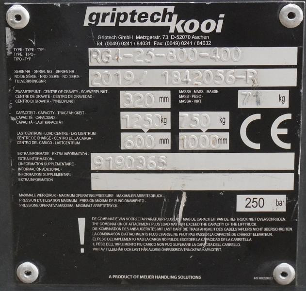 GRIPTECH Griptech RG 4 25 800/400 - Kahvlid - Kahveltõstuk: pilt 5 GRIPTECH Griptech RG 4 25 800/400 - Kahvlid - Kahveltõstuk: pilt 5
