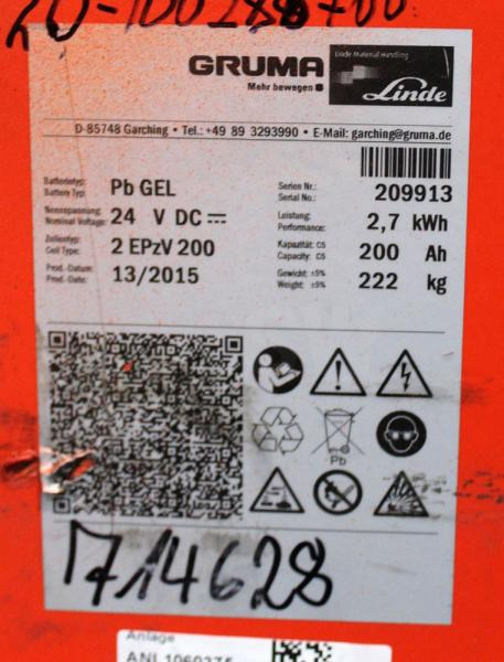 GRUMA 24 Volt 2 PzV 200 Ah - Aku: pilt 5 GRUMA 24 Volt 2 PzV 200 Ah - Aku: pilt 5