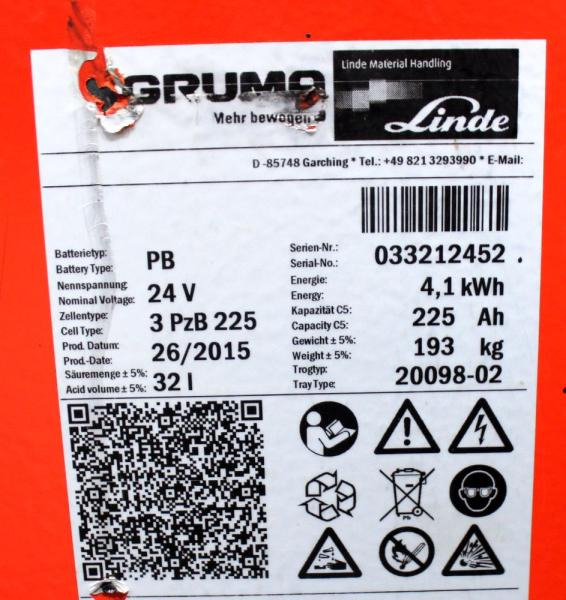 GRUMA 24 Volt 3 PzB 225 Ah - Aku: pilt 5 GRUMA 24 Volt 3 PzB 225 Ah - Aku: pilt 5
