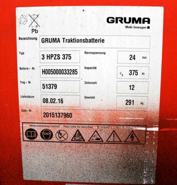 GRUMA 24 Volt 3 PzS 375 Ah - Aku - Materjali käitlemise seade: pilt 5 GRUMA 24 Volt 3 PzS 375 Ah - Aku - Materjali käitlemise seade: pilt 5