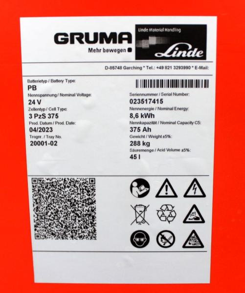 GRUMA 24 Volt 3 PzS 375 Ah - Aku: pilt 4 GRUMA 24 Volt 3 PzS 375 Ah - Aku: pilt 4