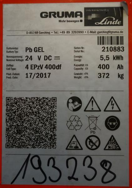 GRUMA 24 Volt 4 PzV 400 Ah - Aku: pilt 5 GRUMA 24 Volt 4 PzV 400 Ah - Aku: pilt 5