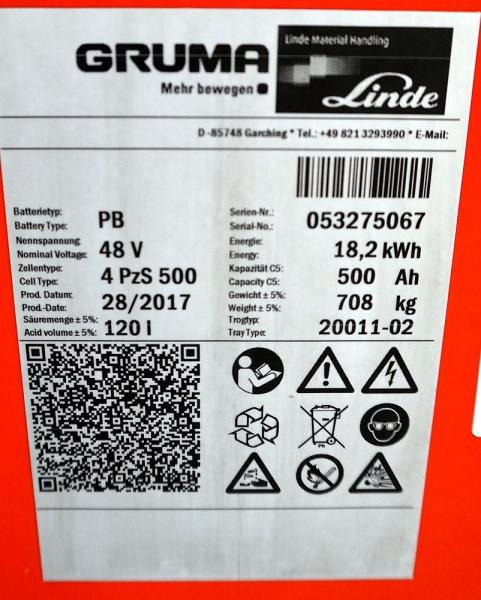 GRUMA 48 Volt 4 PzS 500 Ah - Aku: pilt 4 GRUMA 48 Volt 4 PzS 500 Ah - Aku: pilt 4