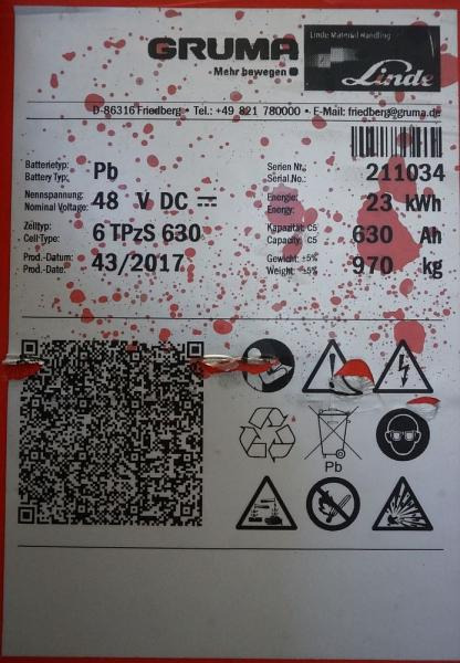 GRUMA 48 Volt 6 PzS 630 Ah - Aku: pilt 5 GRUMA 48 Volt 6 PzS 630 Ah - Aku: pilt 5