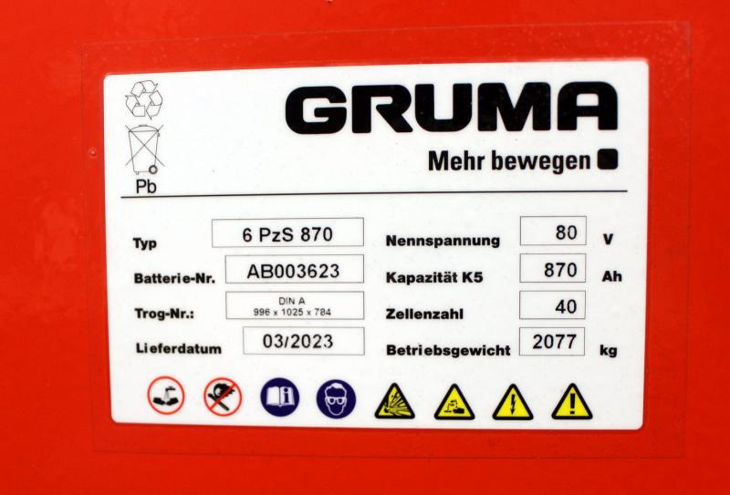GRUMA 80 Volt 6 PzS 870 Ah - Aku: pilt 5 GRUMA 80 Volt 6 PzS 870 Ah - Aku: pilt 5