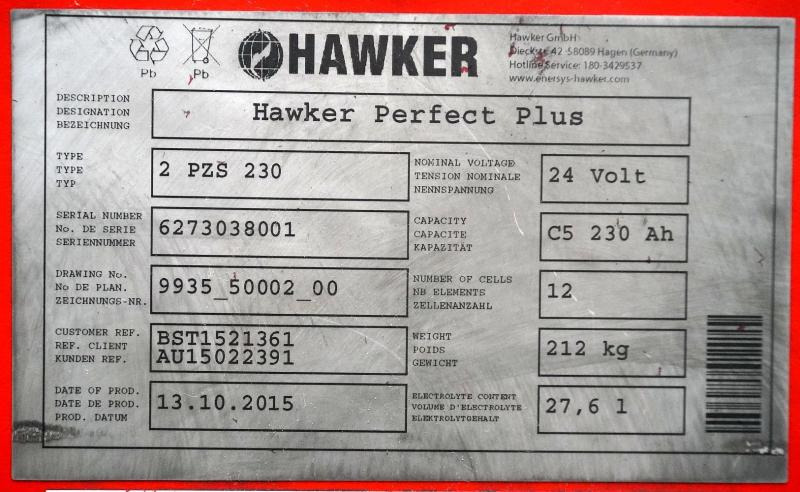 HAWKER 24 Volt 2 PzS 230 Ah - Aku: pilt 5 HAWKER 24 Volt 2 PzS 230 Ah - Aku: pilt 5