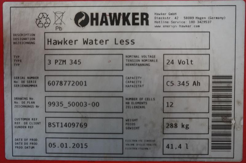 HAWKER 24 Volt 3 PzS 345 Ah - Aku: pilt 5 HAWKER 24 Volt 3 PzS 345 Ah - Aku: pilt 5