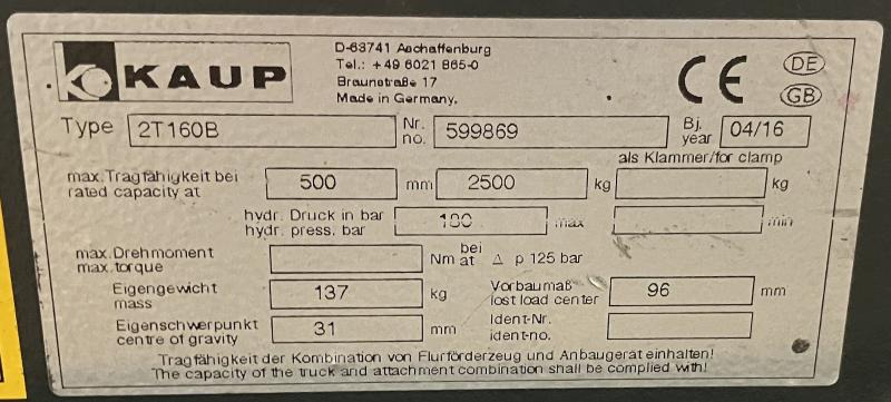 KAUP 2T160B - Kahvlid - Materjali käitlemise seade: pilt 4 KAUP 2T160B - Kahvlid - Materjali käitlemise seade: pilt 4