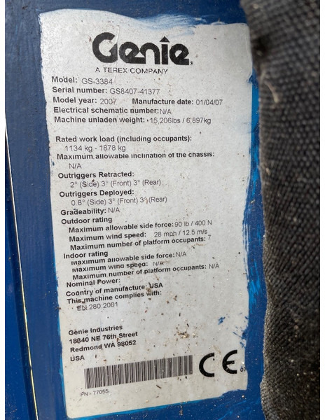 Genie GS 3384 RT - Käärlift: pilt 3 Genie GS 3384 RT - Käärlift: pilt 3