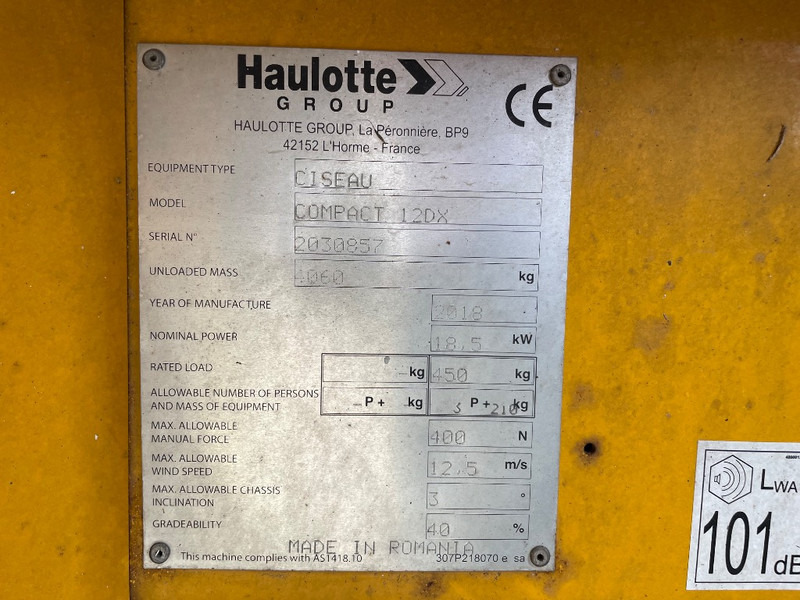 Haulotte Compact 12 DX - Käärlift: pilt 3 Haulotte Compact 12 DX - Käärlift: pilt 3
