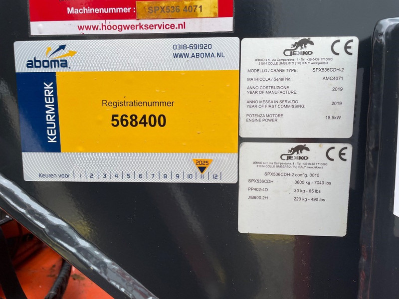 Jekko SPX 536 CDH-2 - Minikraana: pilt 3 Jekko SPX 536 CDH-2 - Minikraana: pilt 3