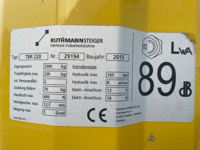 Ruthmann TBR 220 - Veoautolt tõusev platvorm: pilt 3 Ruthmann TBR 220 - Veoautolt tõusev platvorm: pilt 3