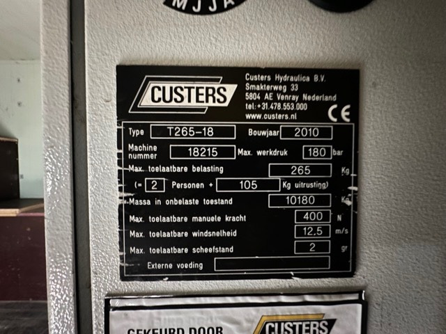 Custers T265-18 - Veoautolt tõusev platvorm: pilt 4 Custers T265-18 - Veoautolt tõusev platvorm: pilt 4