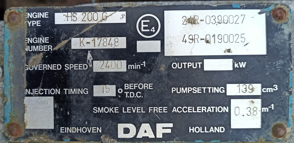DAF HS200 G ATI F2700 BOVA - Mootor ja varuosad - Veoauto: pilt 1 DAF HS200 G ATI F2700 BOVA - Mootor ja varuosad - Veoauto: pilt 1