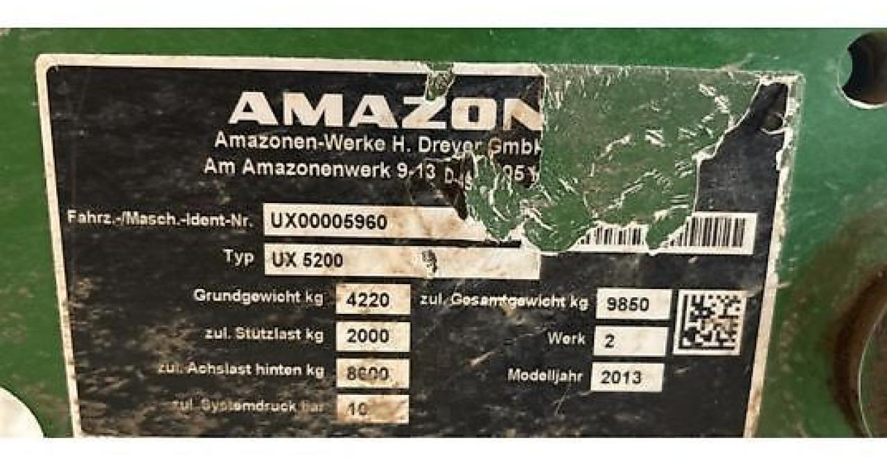 Amazone ux5200 - Järelveetav pritsija: pilt 4 Amazone ux5200 - Järelveetav pritsija: pilt 4