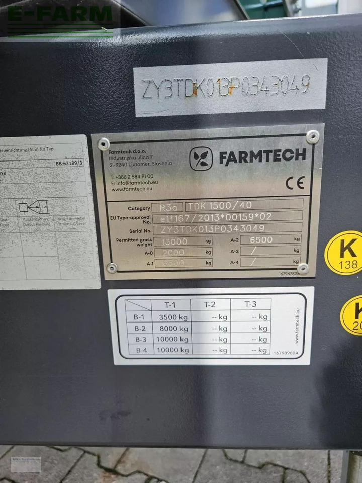 Farmtech tdk 1500 s - Põllutöö tõstuk-järelhaagis/ Kallur: pilt 5 Farmtech tdk 1500 s - Põllutöö tõstuk-järelhaagis/ Kallur: pilt 5