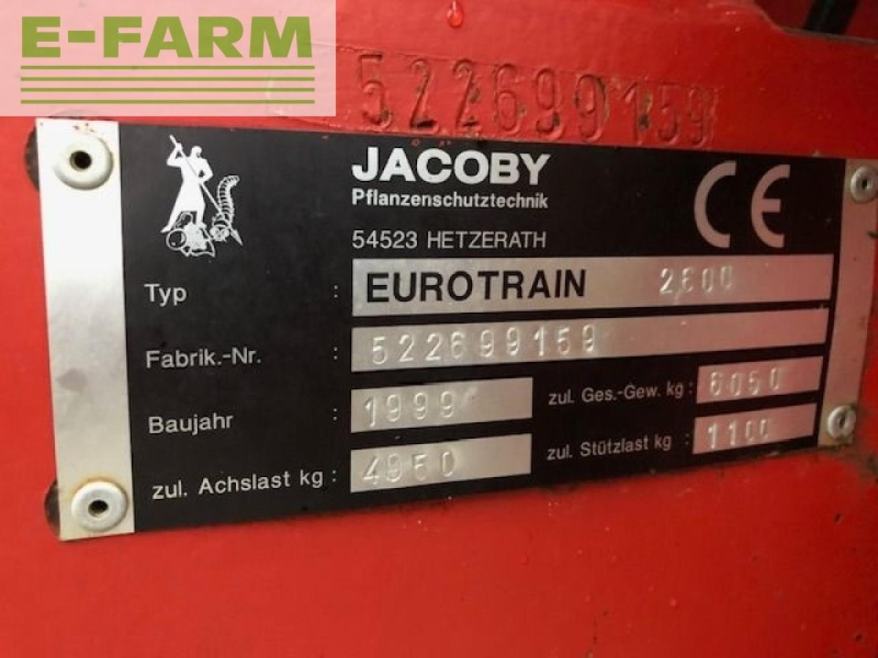 Jacoby eurotrain 2600 - Järelveetav pritsija: pilt 2 Jacoby eurotrain 2600 - Järelveetav pritsija: pilt 2