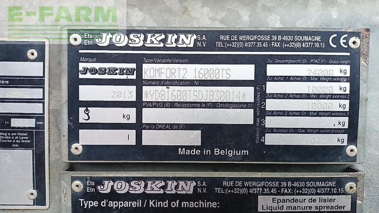 Joskin 16000 ts komfort 2 - Väetamisseadmed: pilt 4 Joskin 16000 ts komfort 2 - Väetamisseadmed: pilt 4