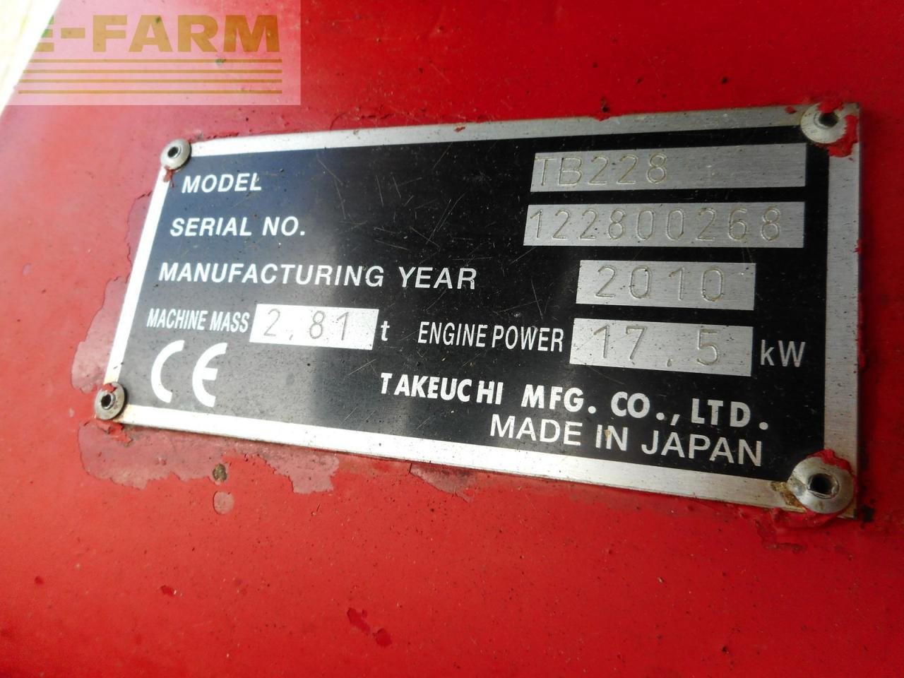 Miniekskavaator Takeuchi tb 228 ( 2.810kg ) powertilt: pilt 6
