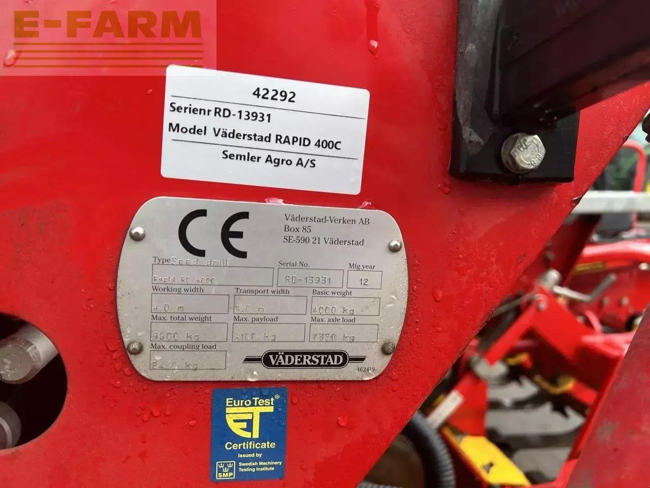 Väderstad rapid 400c - Kombain-külvimasin: pilt 3 Väderstad rapid 400c - Kombain-külvimasin: pilt 3